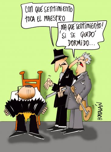 Cartoon: PASION (medium) by HCATALAN tagged tango,bandoneon,musicos,suenio