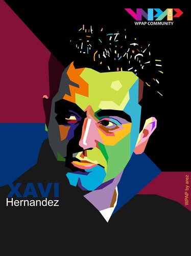 Cartoon: Xavi on WPAP (medium) by areztoon tagged barca,fcb,barcelona,wpap,xavi