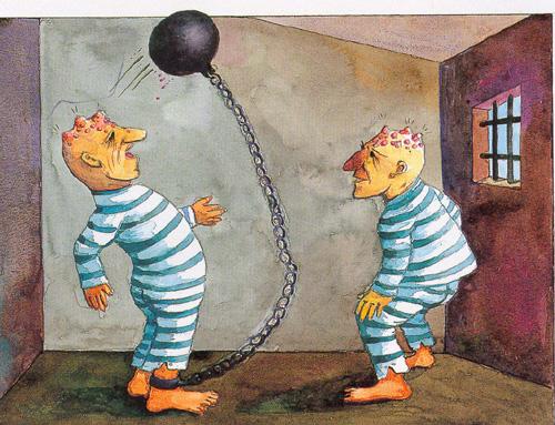 Prisoners By luka | Philosophy Cartoon | TOONPOOL