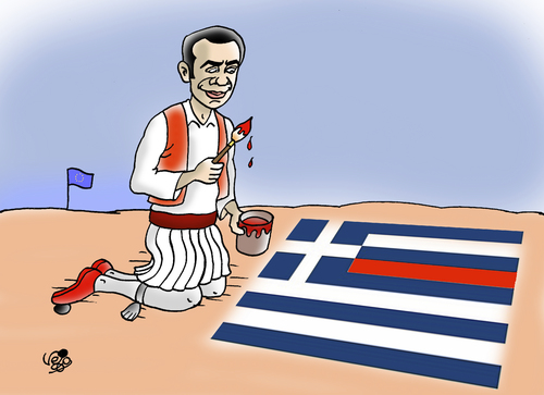 Cartoon: GREECE... (medium) by Vejo tagged greece,syriza,tsipras,russia,money,eu