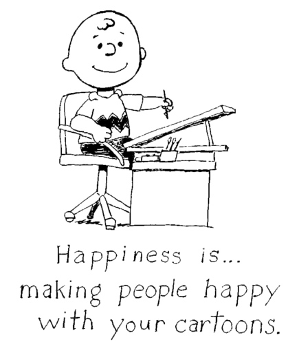 Cartoon: Happiness is... (medium) by Alan tagged cartoon,happy,happiness,schulz,cartoonist,brown,charlie,peanuts
