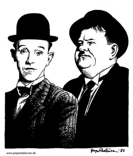 Cartoon Laurel and Hardy medium by deleuran tagged comedycomedians