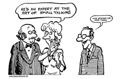 cartoon images of people talking. Cartoon: Small talking (medium) by deleuran tagged small,talk,people,