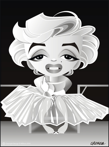 Cartoon: Marilyn Monroe (medium) by spot_on_george tagged ballerina,caricature,monroe,marilyn
