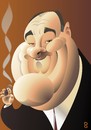 Cartoon: James Gandolfini - Tony Soprano (small) by spot_on_george tagged james,gandolfini,sopranos,caricature