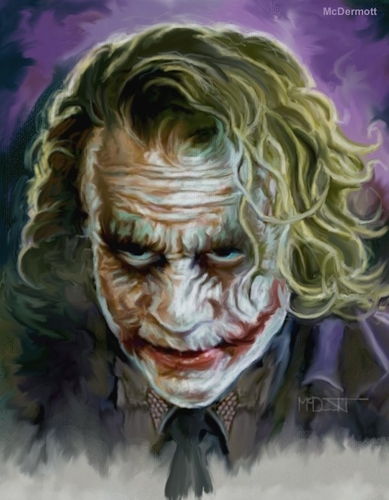 Cartoon: Heath Ledger as the Joker (medium) by McDermott tagged comicbooks,action,movies,batman,joker,heathledger