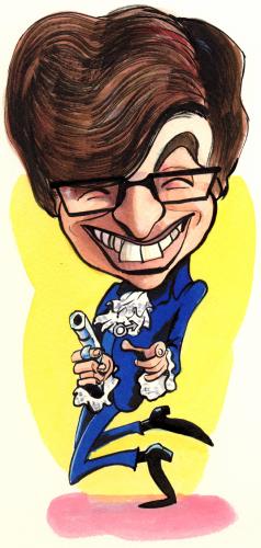 Cartoon: Austin Powers (medium) by Jedpas tagged caricature,fun,austin,powers,jed,pascoe