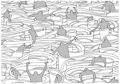 Cartoon: ink and line colection zardoyas (medium) by zardoyas tagged ink,and,line,colection,zardoyas,illustration,ausweg,hilfe,chaos,gefangen