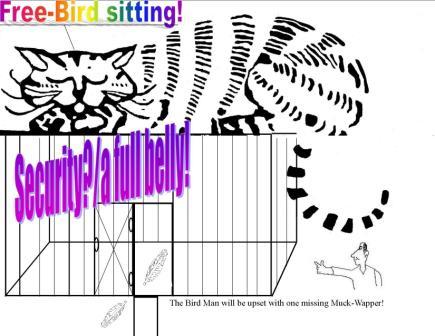 Cartoon: Cat Sitter (medium) by Laisseraller tagged cat,bird,hobo,sitter,watch,dog