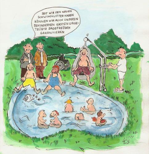 Cartoon: Schwimmen für alle (medium) by Skowronek tagged behinderte