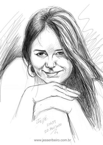 Cartoon: NicoletaSketch (medium) by Jesse Ribeiro tagged girl,draw,sketch,portrait,illustration,people,woman,global
