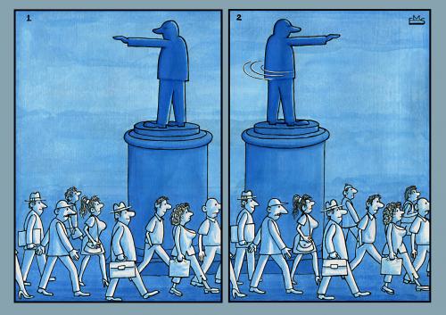 Cartoon: Direction (medium) by Makhmud Eshonkulov tagged direction,politicians,party