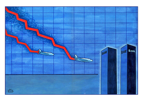 Cartoon: Financial Crisis (medium) by Makhmud Eshonkulov tagged financial,crisis,recession