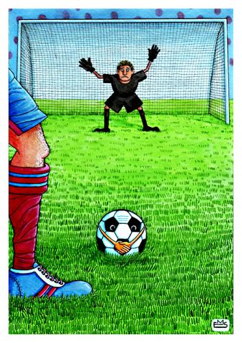 Cartoon: Football (medium) by Makhmud Eshonkulov tagged football