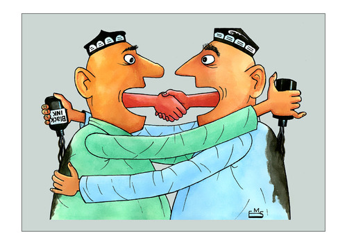 Cartoon: Friendship (medium) by Makhmud Eshonkulov tagged friendship