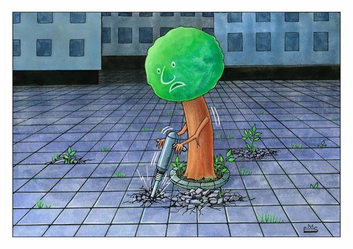 Cartoon: No Title (medium) by Makhmud Eshonkulov tagged nature,ecology,city