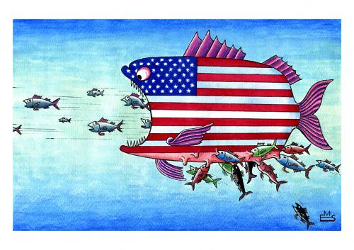 Cartoon: USA (medium) by Makhmud Eshonkulov tagged usa