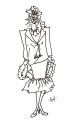 Cartoon: Line Drawing in Ink (small) by cindyteres tagged line drawing sketch lady catwalk fashion design woman female girl dress