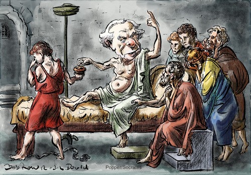 Cartoon: Popper-Socrates (medium) by Bob Row tagged popper,socrates,philosophy,conservatism