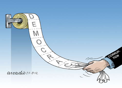 Corruption is advancing. By Cartoonarcadio | Politics Cartoon | TOONPOOL