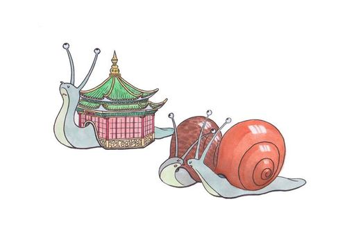 Cartoon: Luxury (medium) by Lv Guo-hong tagged snail,house