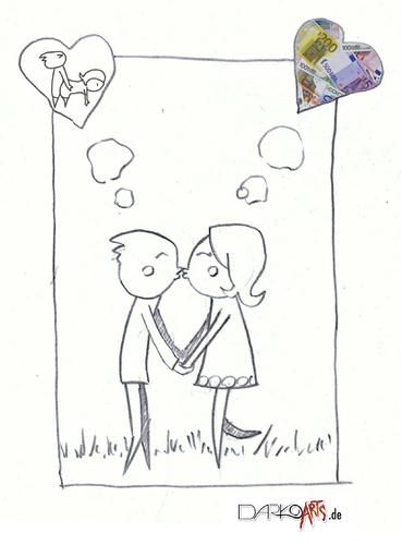 Cartoon: True Love?! (medium) by darkoarts tagged liebe,geld,beziehung