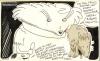 Cartoon: Bronzeschimmer (small) by MarcoFinkenstein tagged fuchs,silber,bronze,tier,nase,ziehen,unterwürfig,mann,frau,stadt,einkaufen