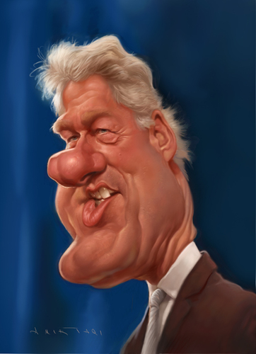 bill clinton cartoon. Cartoon: Bill Clinton (medium)