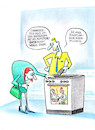Cartoon: 27 zoll (small) by Petra Kaster tagged kochshows,digitalisierung,essen,kochen,herde,ceranfelkochplatten,elektrohandel,küchengeräte,medien,fernsehen,ernährung,unterhaltung,freizeitd