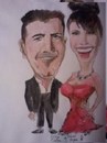 Cartoon: Simon Cowell and Katie Piper (small) by jjjerk tagged katie,piper,simon,cowell,csinger,actor,cartoon,caricature,red,factor