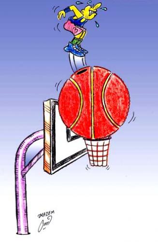 Cartoon: basketball (medium) by Hossein Kazem tagged basketball