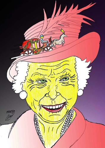 queen elizabeth By Hossein Kazem | Famous People Cartoon | TOONPOOL