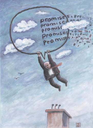Cartoon: promises (medium) by penapai tagged bla,wahl,wahlen,versprechen,wahlversprechen,rede,bla