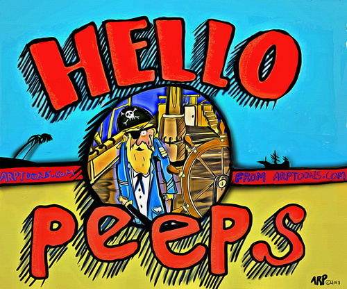 Cartoon: hello peeps (medium) by tonyp tagged arp,pig,girls,water,music,pirate,hello,peeps,rock,feet,costal,cats,pot,arptoons,wacom,cartoons,space,dreams,ipad,camera,tonyp,baby