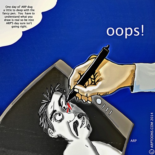 Cartoon: OOPS (medium) by tonyp tagged arp,oops,drawing,mistake,ouch,arptoons