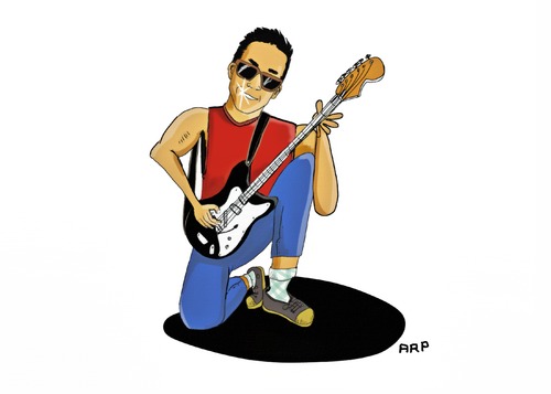 Cartoon: Rocker (medium) by tonyp tagged arp,rocker,guitar,kneeling,down