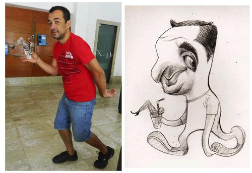 Cartoon: Creator versus creature (medium) by juniorlopes tagged caricature,turcios,caricature,turcios