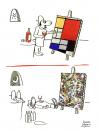 Cartoon: Mondrian x Pollock (small) by juniorlopes tagged cartoon