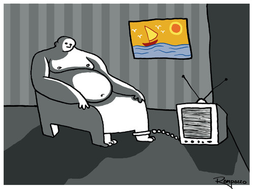 Cartoon: Lifestyle (medium) by Marcelo Rampazzo tagged lifestyle,tv,sedentary
