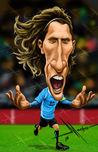 Cartoon: Forlan (medium) by Mecho tagged soccer,forlan,uruguay,fifa