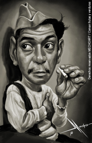 Cartoon: Mario Moreno Cantinflas (medium) by Mecho tagged cantinflas,comediant,mexico