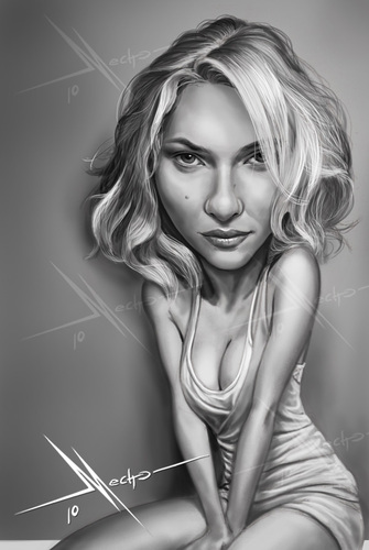 Cartoon: Scarlett Johansson (medium) by Mecho tagged scarlett,johansson