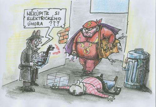 Cartoon: electric shock (medium) by ivo tagged wau