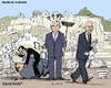 Cartoon: Handover in Athens (small) by MarkusSzy tagged greece,prime,minister,papandreou,papademos,venizelos,samaras,ruins,handover