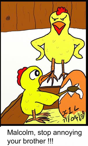 Cartoon: Chick Art (medium) by chriswannell tagged easter,chick,painting