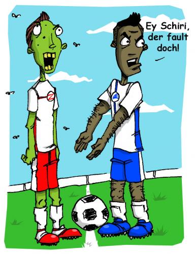 Cartoon: fair play (medium) by token tagged soccer,fussball,ball,