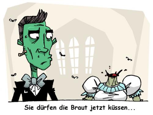 Cartoon: zombie hochzeit (medium) by token tagged hochzeit,zombie,zombies,
