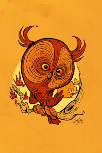 Cartoon: Great Hornet Owl (medium) by Dirk ESchulz tagged eule,illustration,eule,tier,tiere,tierwelt,tierreich,uhu,nachts,natur,umwelt