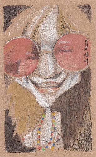 Cartoon: Janis Joplin (medium) by zed tagged janis,joplin,usa,singer,musick,rock,blues,portrait,caricature