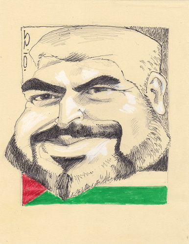 Cartoon: Leader Khaled (medium) by zed tagged khaled,meshaal,palestine,gaza,hamas,politician,portrait,caricature